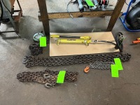 LT-70 1-Ton Chain Hoist, with (3) Various Size Tie Down Chains