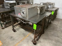 (2) Fly Cutters, Mounted to 24'' x 47'' Rolling Table