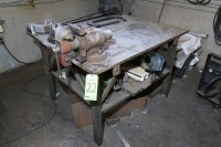 47""x43"" Steel Fab. Table with 5"" Benchtop Combination Vise & Contents