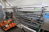 Cantilever Rack with Assorted Pipe, Unistrut, Bar Stock, All Thread, etc