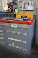 Vidmar 3-Drawer Heavy Duty Storage Cabinet with Assorted Contents, Hole Saws, Pullers, Etc.