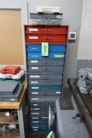 (18) Drawer Hardware Organizer with Assorted Springs, Fittings, Etc.