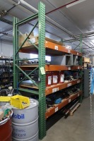 (1) Section of Pallet Racking with Misc. Spare Parts, Cylinders, Etc.