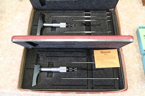 Lot of (2) Starrett Depth Micrometer Sets