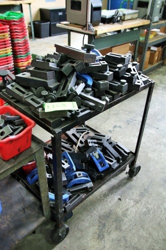 Steel Cart of Assorted Setup Tooling an Clamps