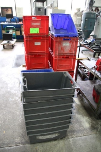 Lot of Assorted Size Plastic Bins