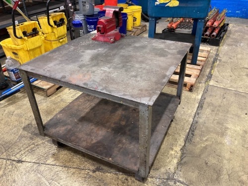 Steel Table with Attached Clamp Vise