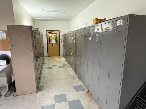 Lot of Gray Single-Tier Employee Lockers