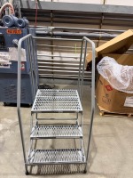 Uline Lot of (3) Rolling Step Ladders