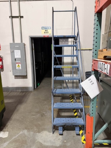 Lot of (2) Rolling Warehouse Ladders