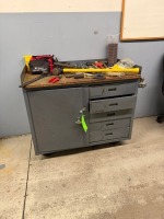 Mobile Steel Work Bench w/Contents