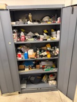 2-Door Steel Storage Cabinet w/Contents