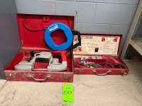 Milwaukee Lot of Portable Bandsaw, Right Angle Drill and Fish Tape