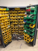 Global Industrial 2-Door Bin Cabinet w/Injection Molding Machine Spare Parts